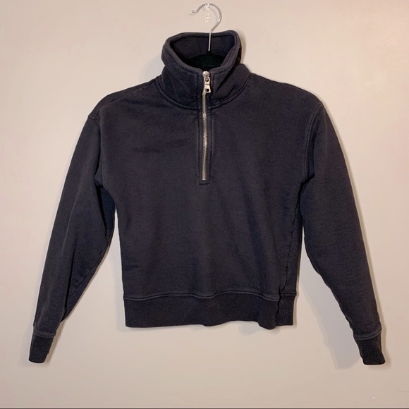 Babaton Tops - Sz. XXS the group Babaton Aritzia black 1/4 zip pullover mock neck crop sweater